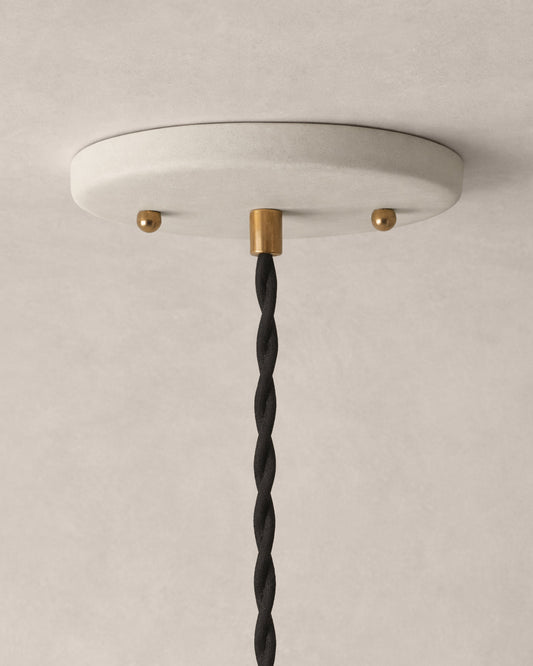 Pompeii Pendant Light | Large Dome Hanging Fixture | Bone White