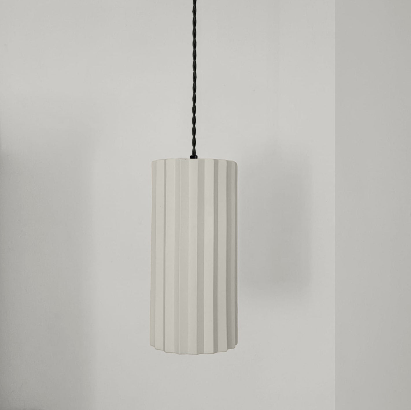Syracuse Pendant Light | XL Pleated Hanging Fixture | Bone White