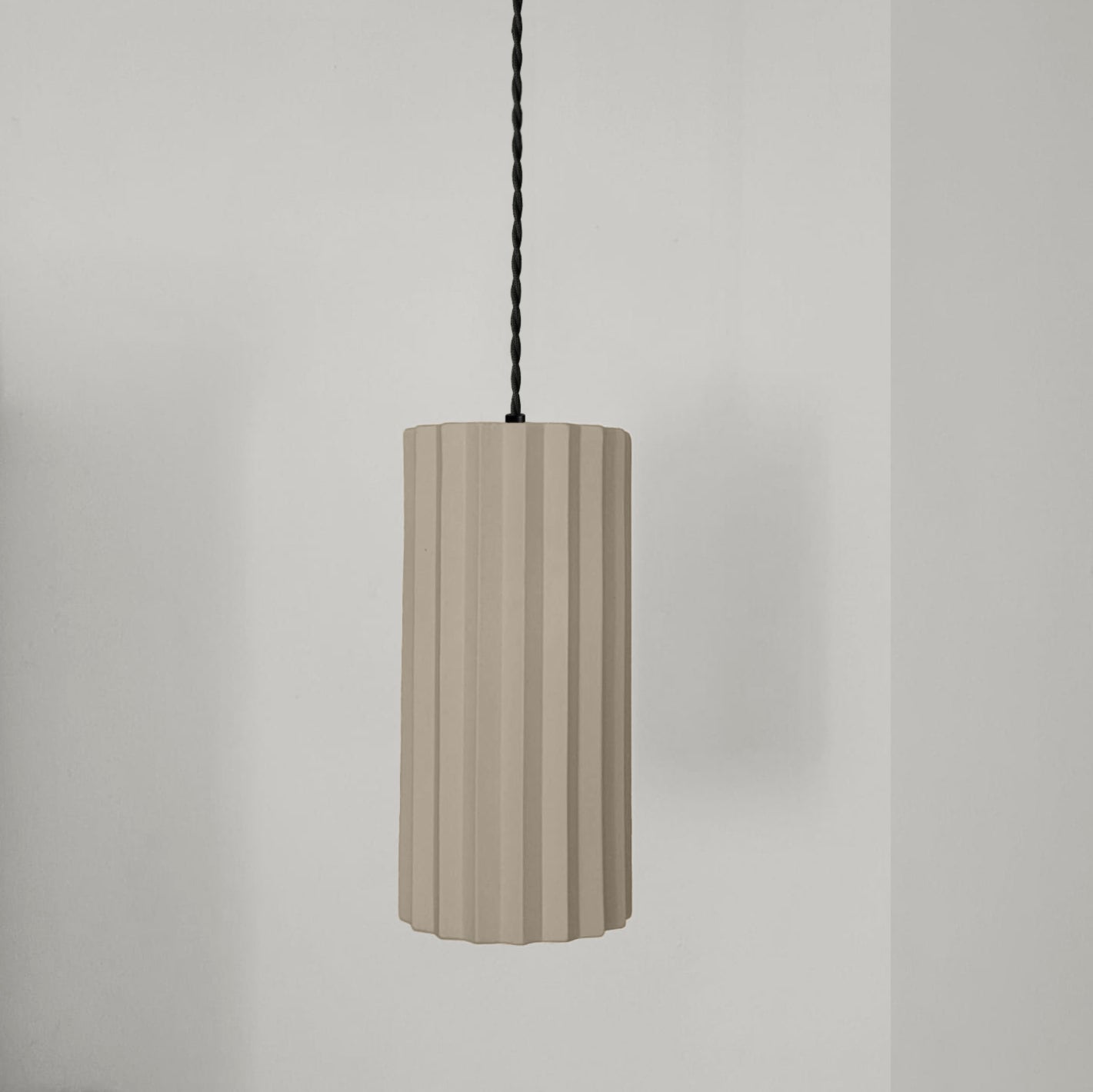 Syracuse Pendant Light | XL Pleated Hanging Fixture | Dune Natural