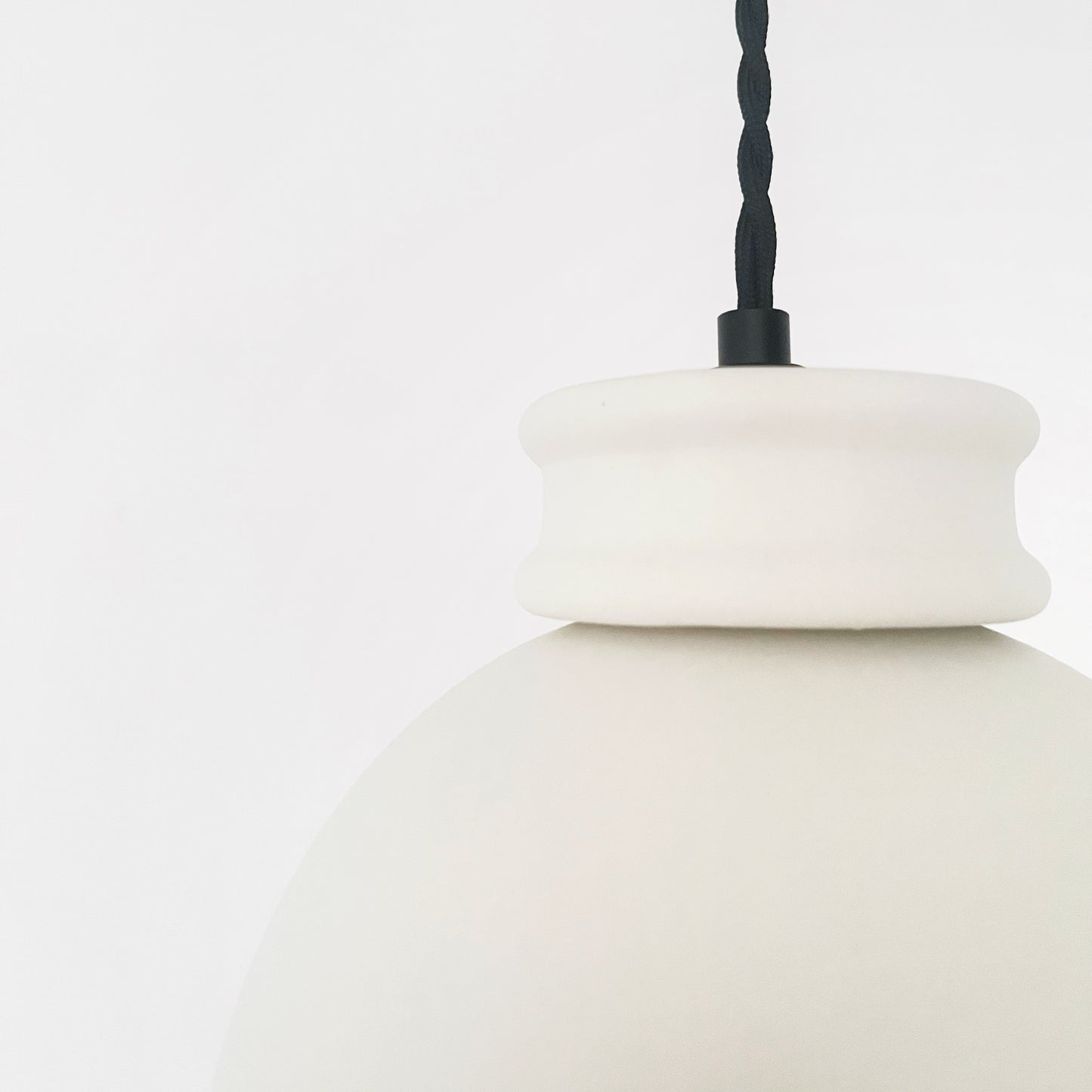 Pompeii Pendant Light | Small Dome Hanging Fixture | Bone White