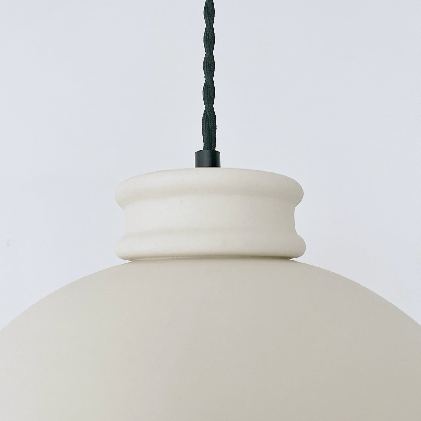 Pompeii Pendant Light | Large Dome Hanging Fixture | Bone White