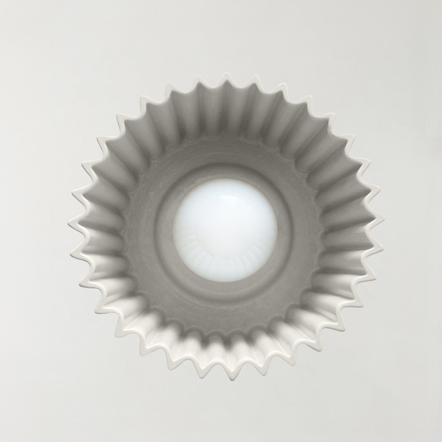 Syracuse Pendant Light | Large Pleated Hanging Fixture | Bone White