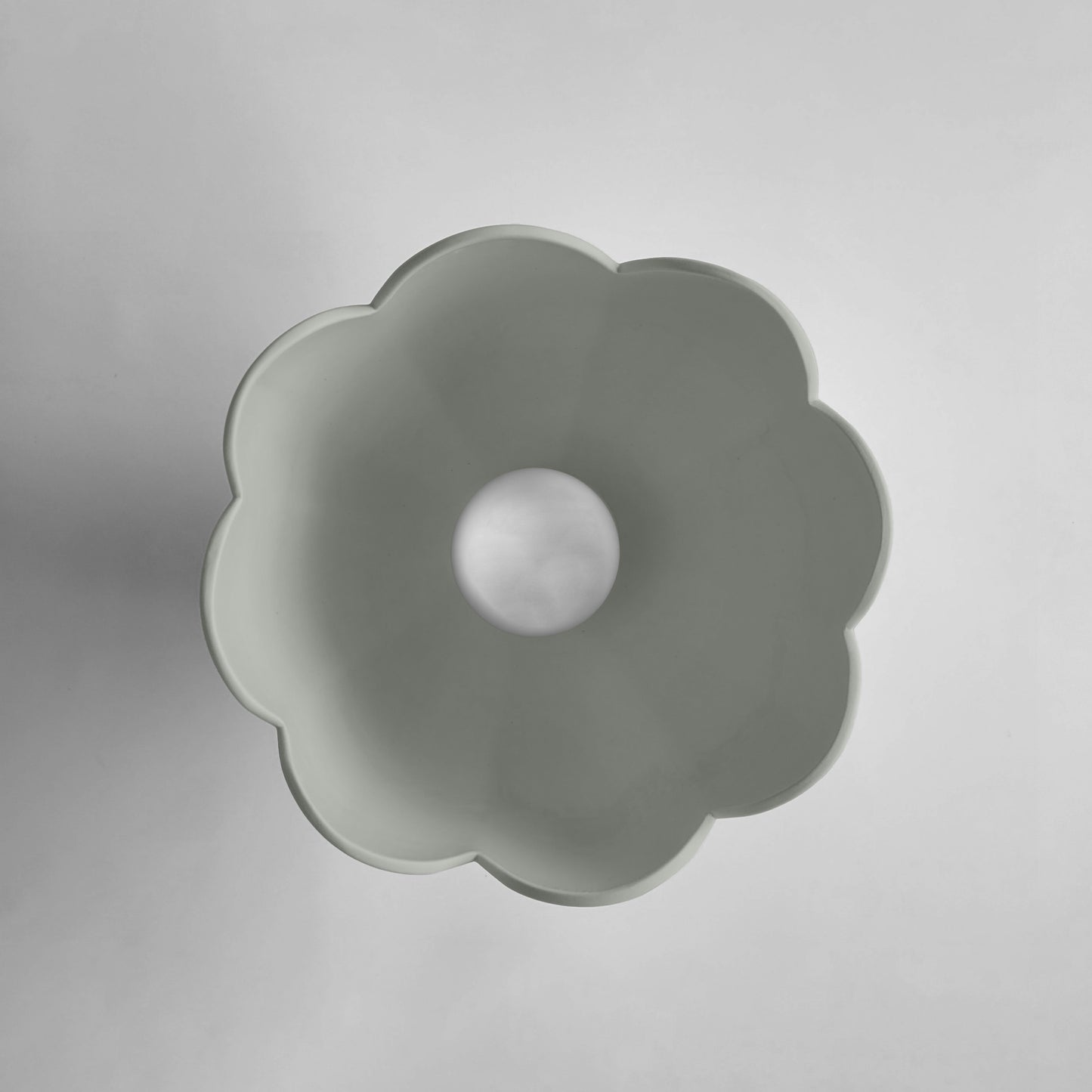 Vallea Flush Mount Light | Large Floral Ceiling Fixture | Fog Gray