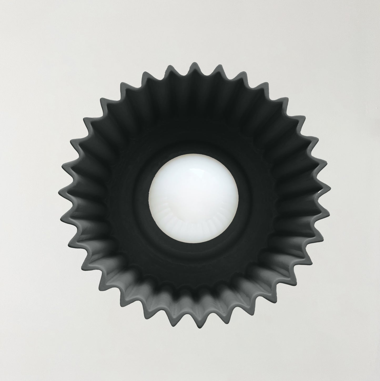 Syracuse Pendant Light | Large Pleated Hanging Fixture | Shadow Charcoal Gray