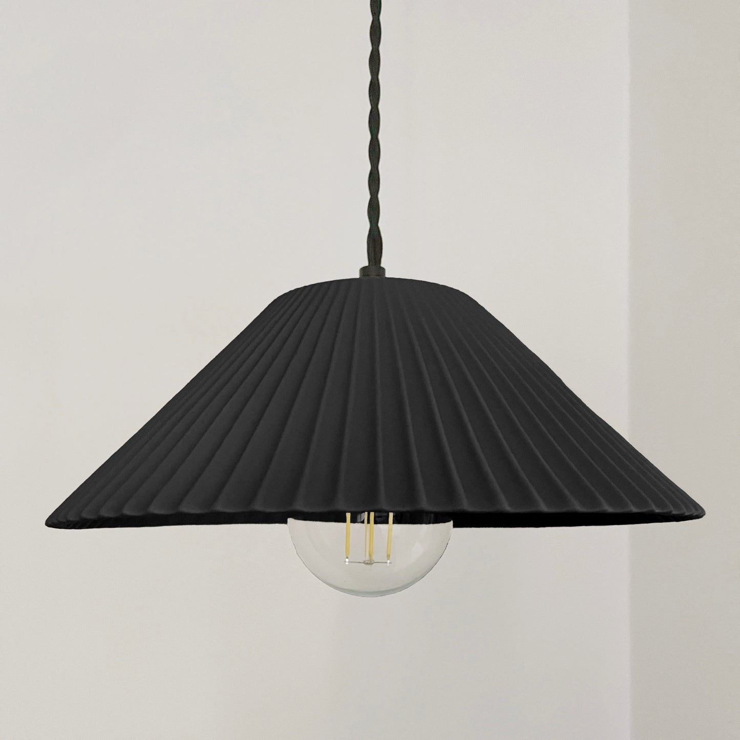 Montebello Pendant Light | Scalloped Hanging Fixture | Shadow Charcoal Gray