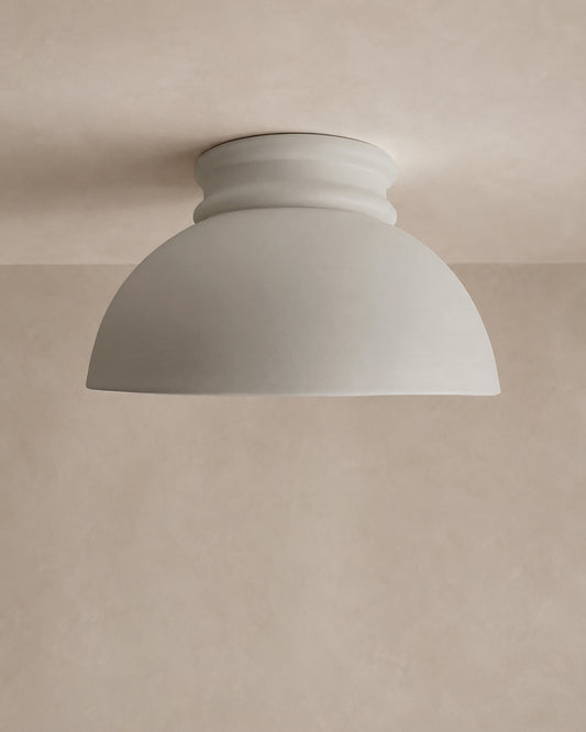 Pompeii Flush Mount Light | Large Dome Ceiling Fixture | Bone White