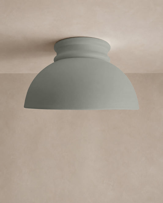 Pompeii Flush Mount Light | Large Dome Ceiling Fixture | Fog Gray