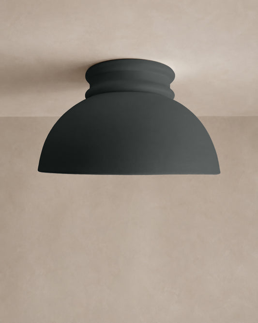Pompeii Flush Mount Light | Large Dome Ceiling Fixture | Shadow Charcoal Gray