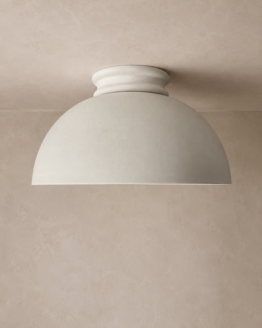 Pompeii Flush Mount Light | XL Dome Ceiling Fixture | Bone White