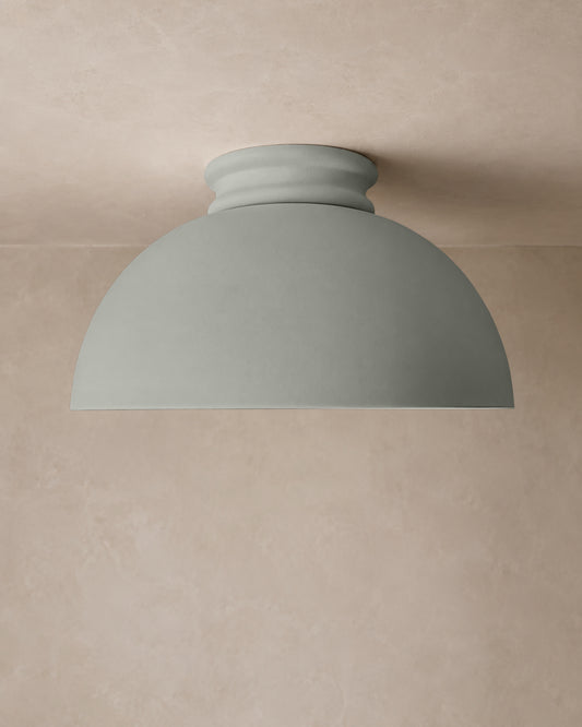 Pompeii Flush Mount Light | XL Dome Ceiling Fixture | Fog Gray