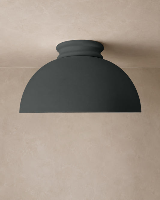 Pompeii Flush Mount Light | XL Dome Ceiling Fixture | Shadow Charcoal Gray