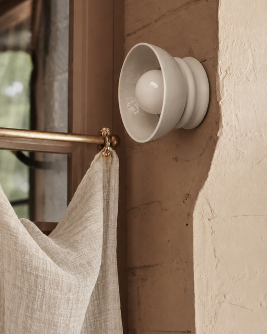 Pompeii Wall Sconce | Small Dome Light Fixture | Bone White