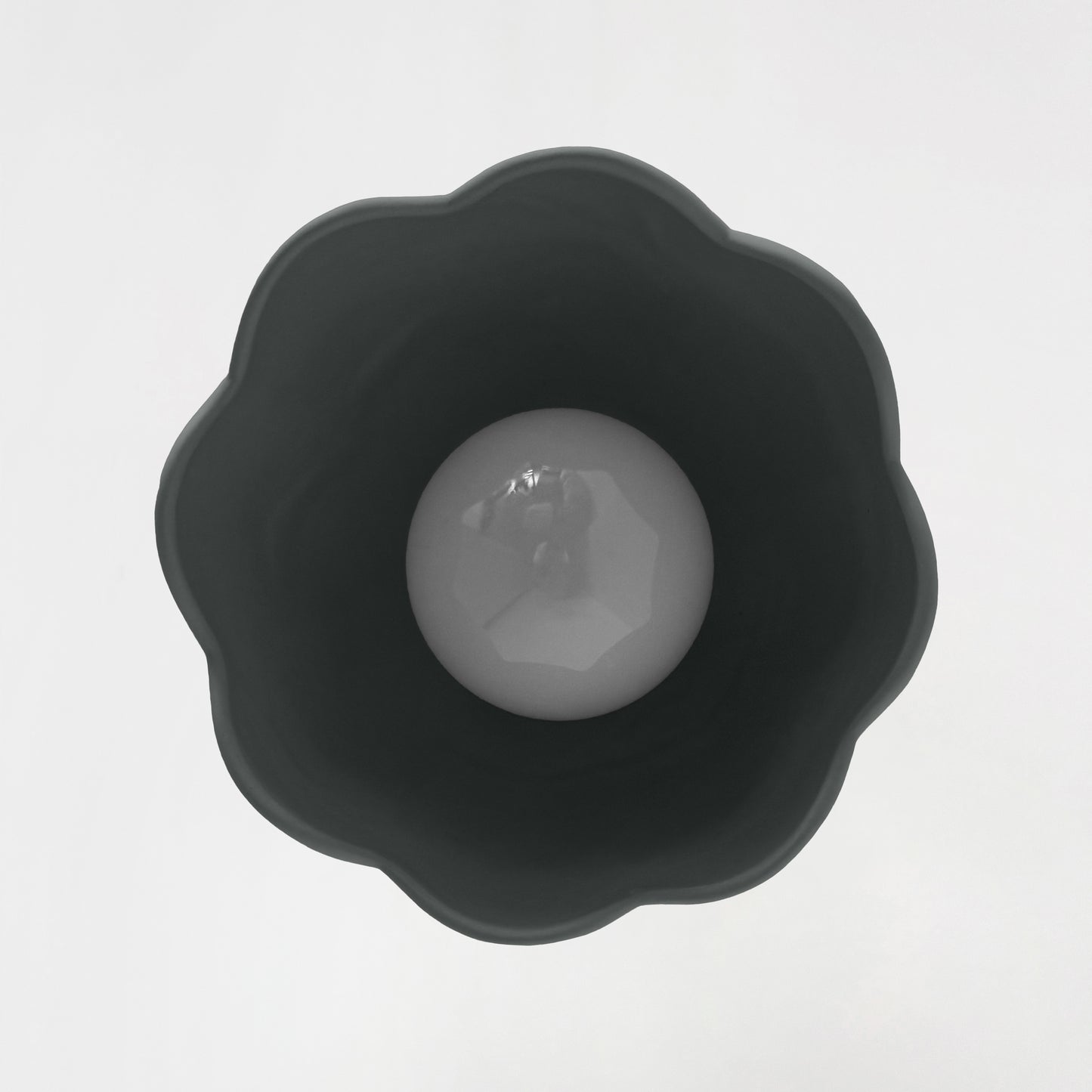 Vallea Pendant Light | Small Floral Hanging Fixture | Shadow Charcoal Gray