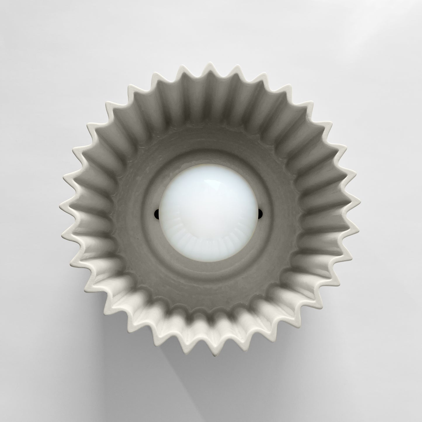 Syracuse Flush Mount Light | Large Pleated Ceiling Fixture | Bone White