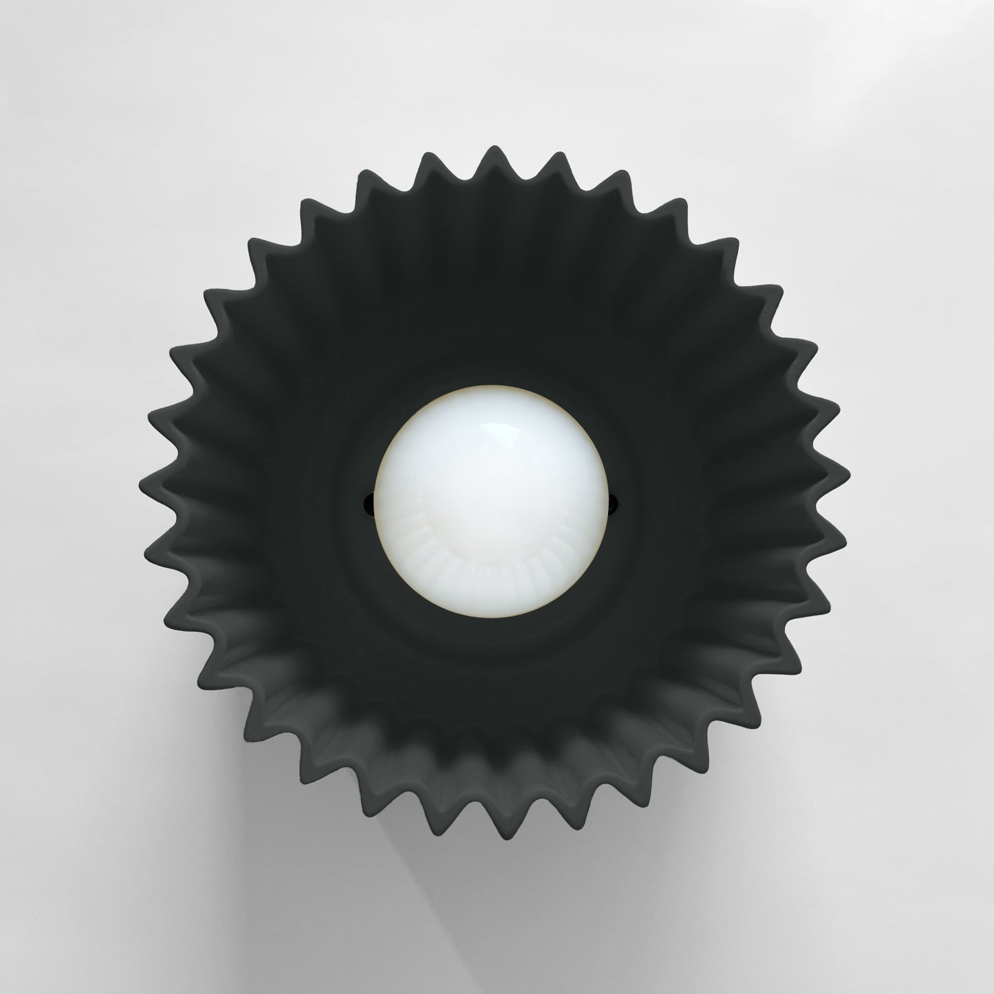 Syracuse Flush Mount Light | Large Pleated Ceiling Fixture | Shadow Charcoal Gray