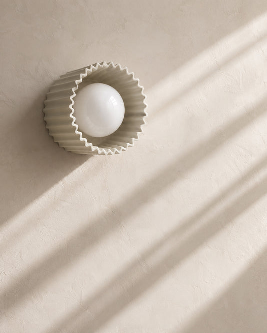 Syracuse Wall Sconce | Small Pleated Light Fixture | Bone White