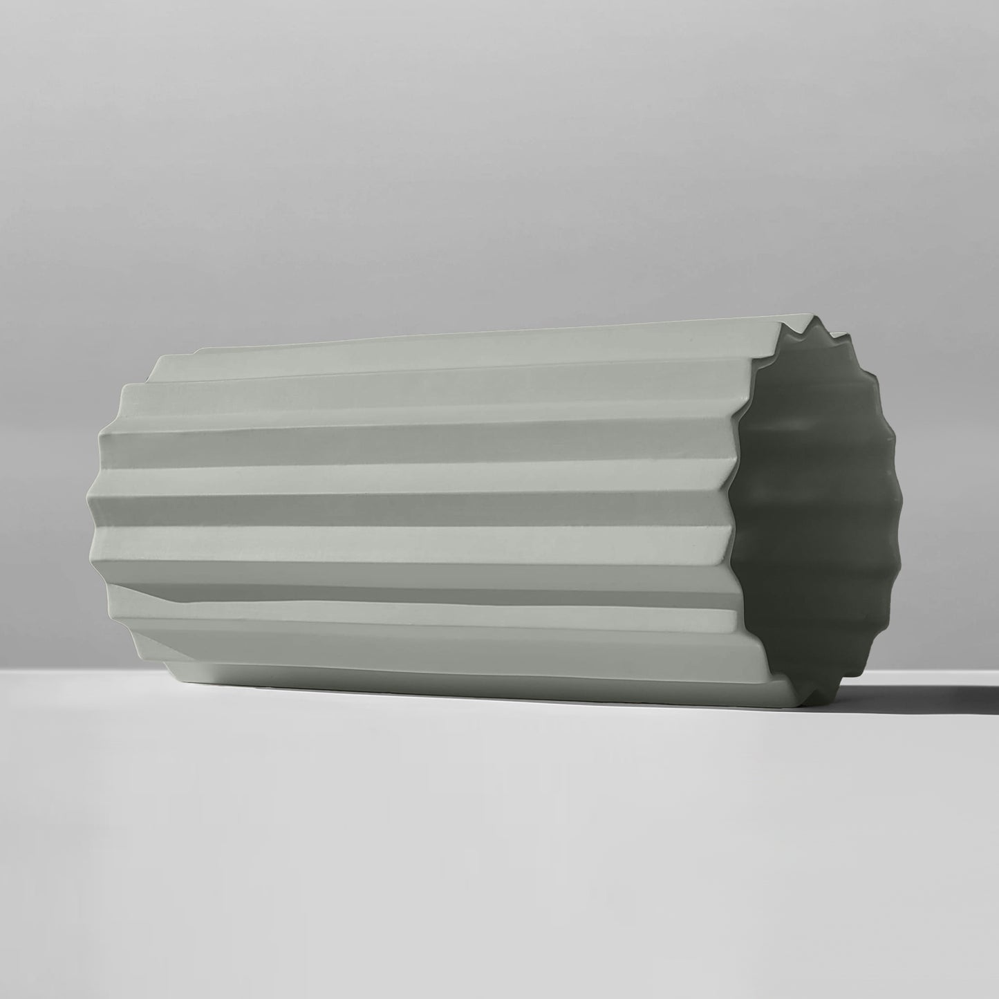 Syracuse Flush Mount Light | XL Pleated Ceiling Fixture | Fog Gray