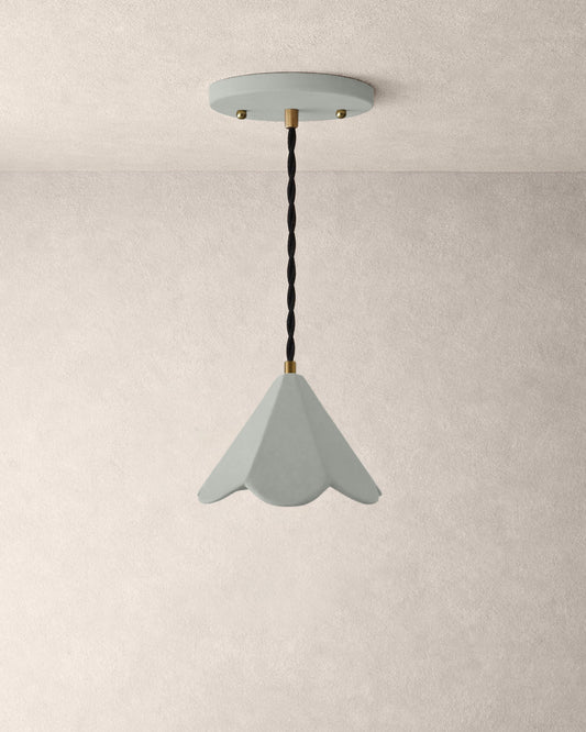 Torino Pendant Light | Small Deco Hanging Fixture | Fog Gray