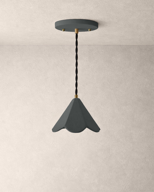 Torino Pendant Light | Small Deco Hanging Fixture | Shadow Charcoal Gray
