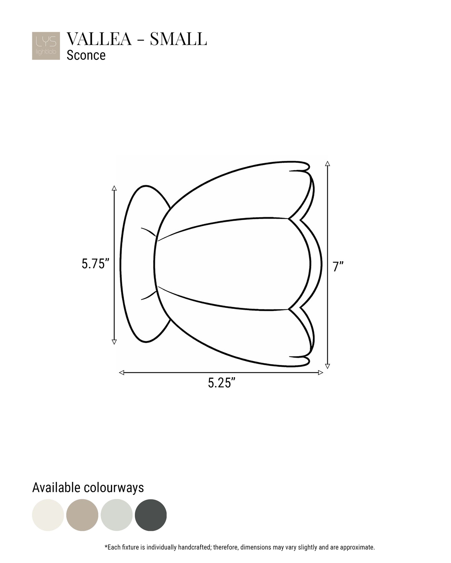 Vallea Wall Sconce | Small Floral Light Fixture | Bone White