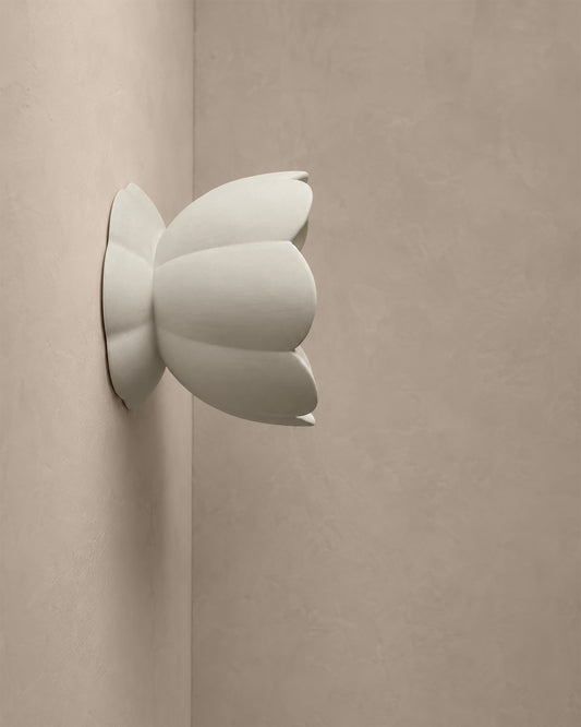 Vallea Wall Sconce | Small Floral Light Fixture | Bone White