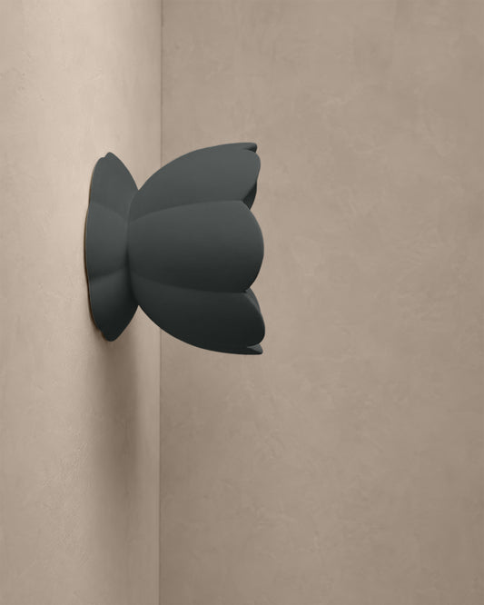 Vallea Wall Sconce | Small Floral Light Fixture | Shadow Charcoal Gray