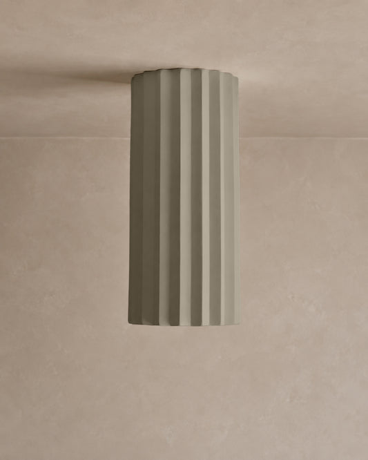 Syracuse Flush Mount Light | XL Pleated Ceiling Fixture | Dune Natural