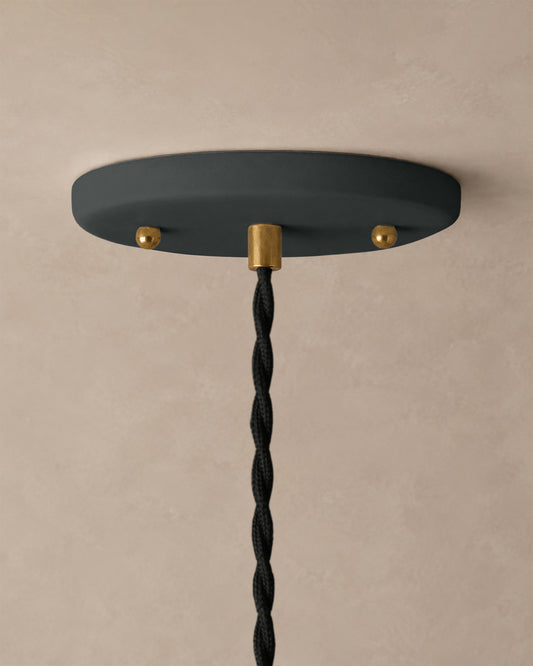 Vallea Pendant Light | Small Floral Hanging Fixture | Shadow Charcoal Gray