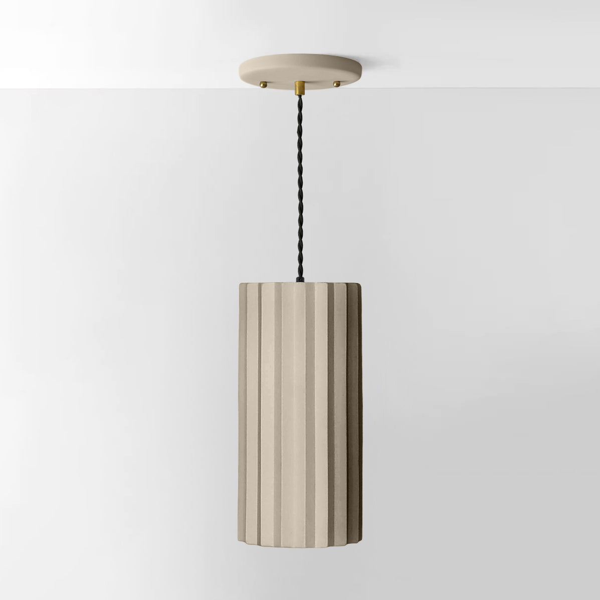 Syracuse Pendant Light | XL Pleated Hanging Fixture | Dune Natural