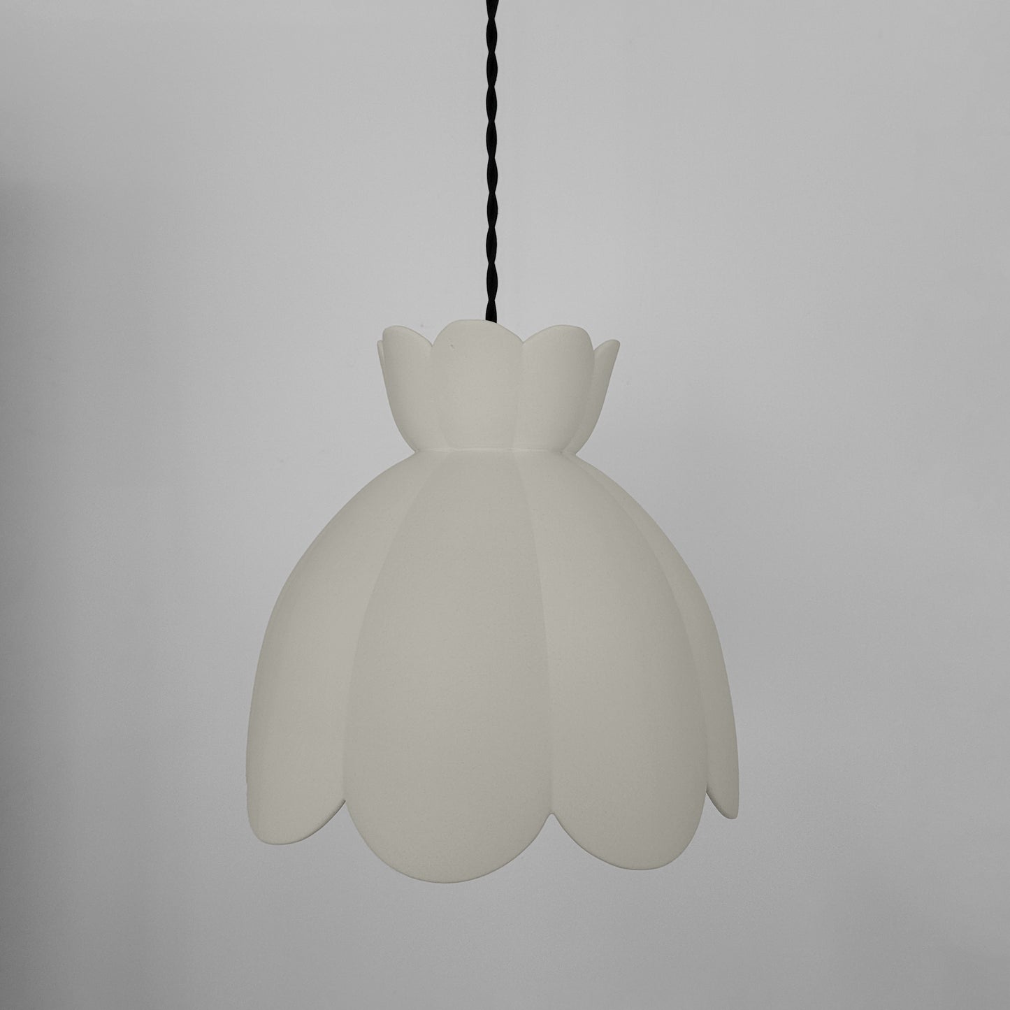 Vallea Pendant Light | Large Floral Hanging Fixture | Bone White