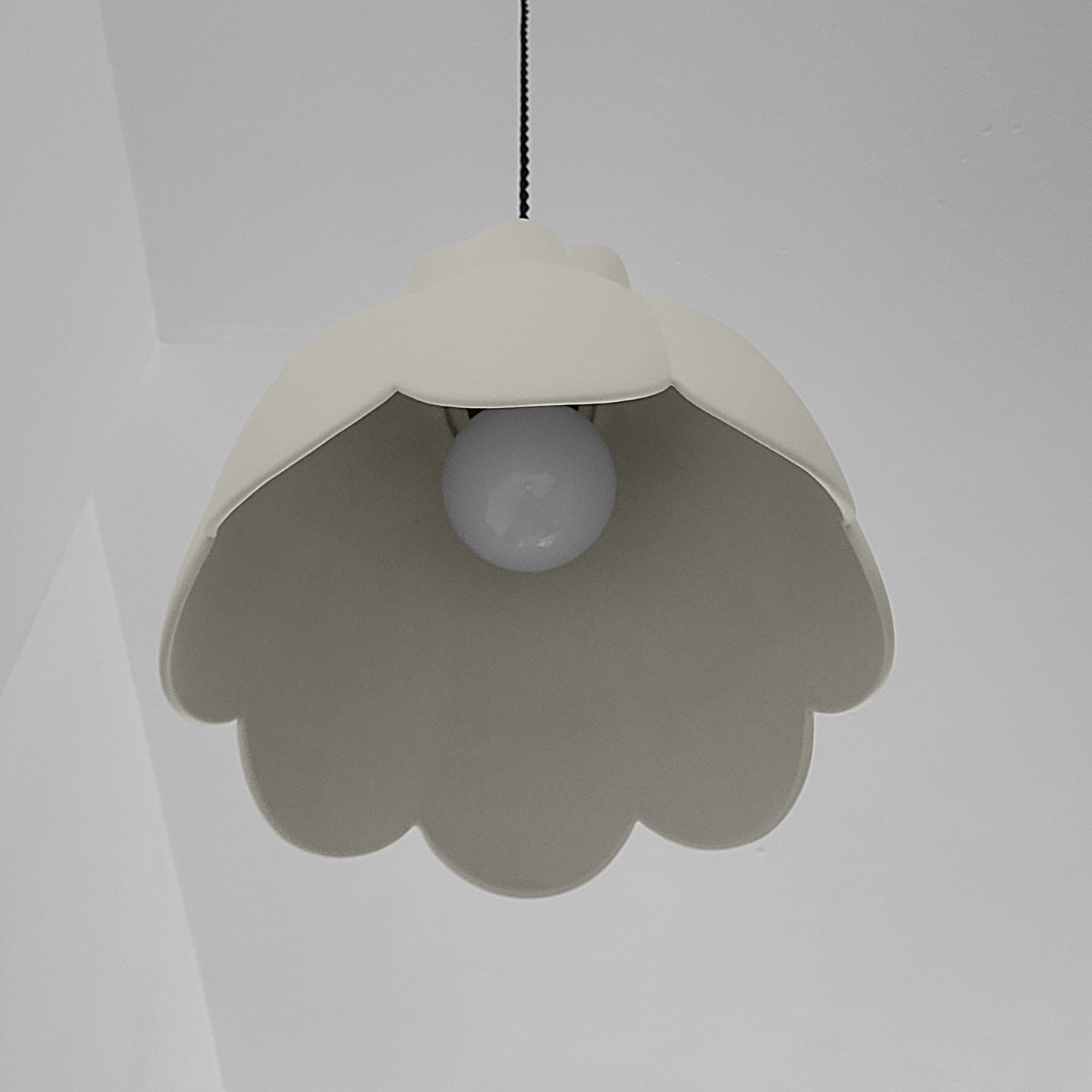 Vallea Pendant Light | Large Floral Hanging Fixture | Bone White