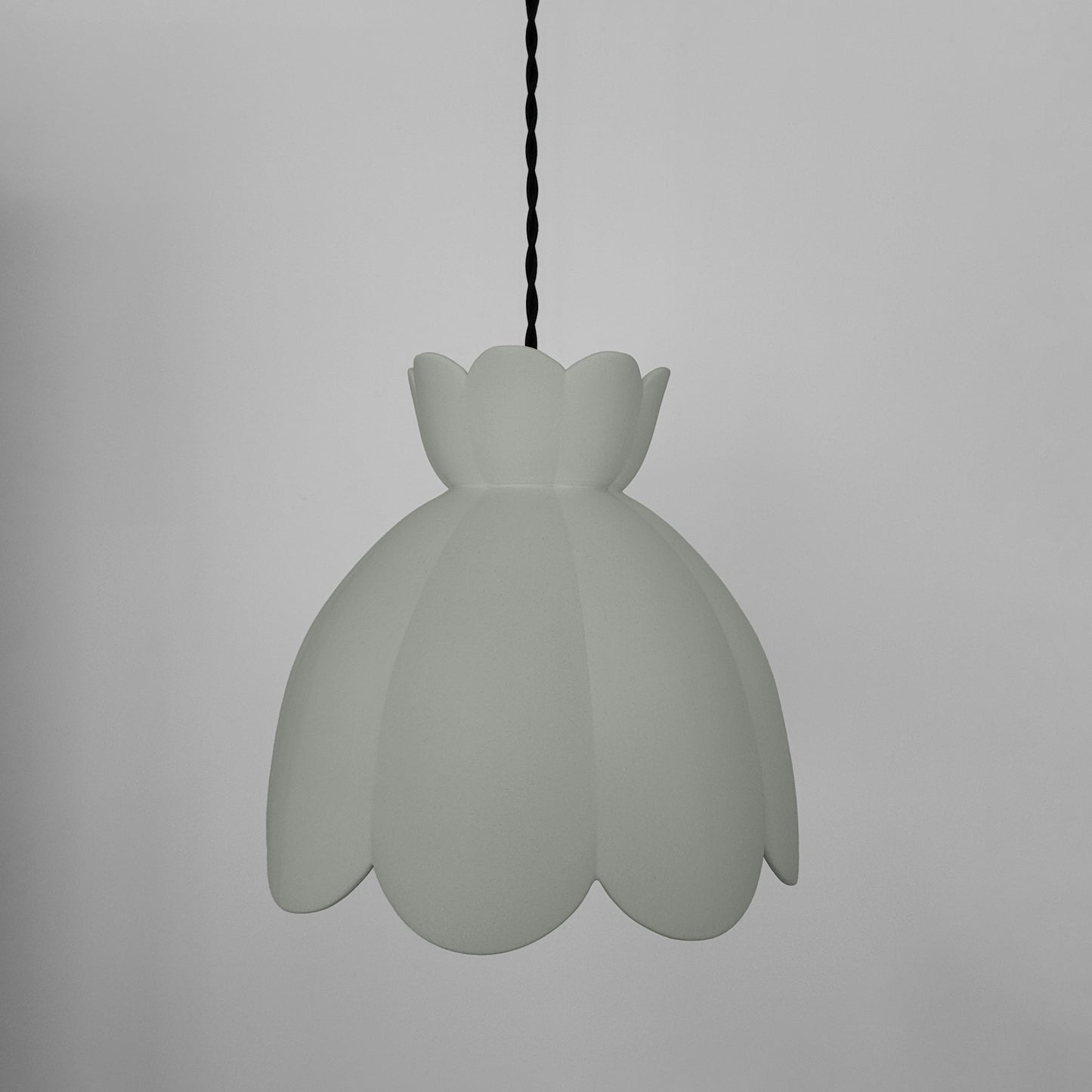 Vallea Pendant Light | Large Floral Hanging Fixture | Fog Gray