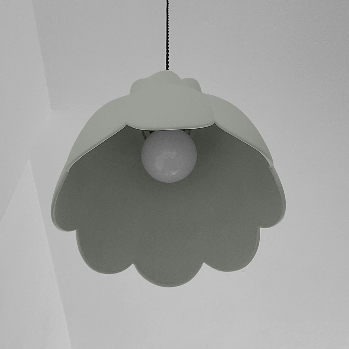 Vallea Pendant Light | Large Floral Hanging Fixture | Fog Gray