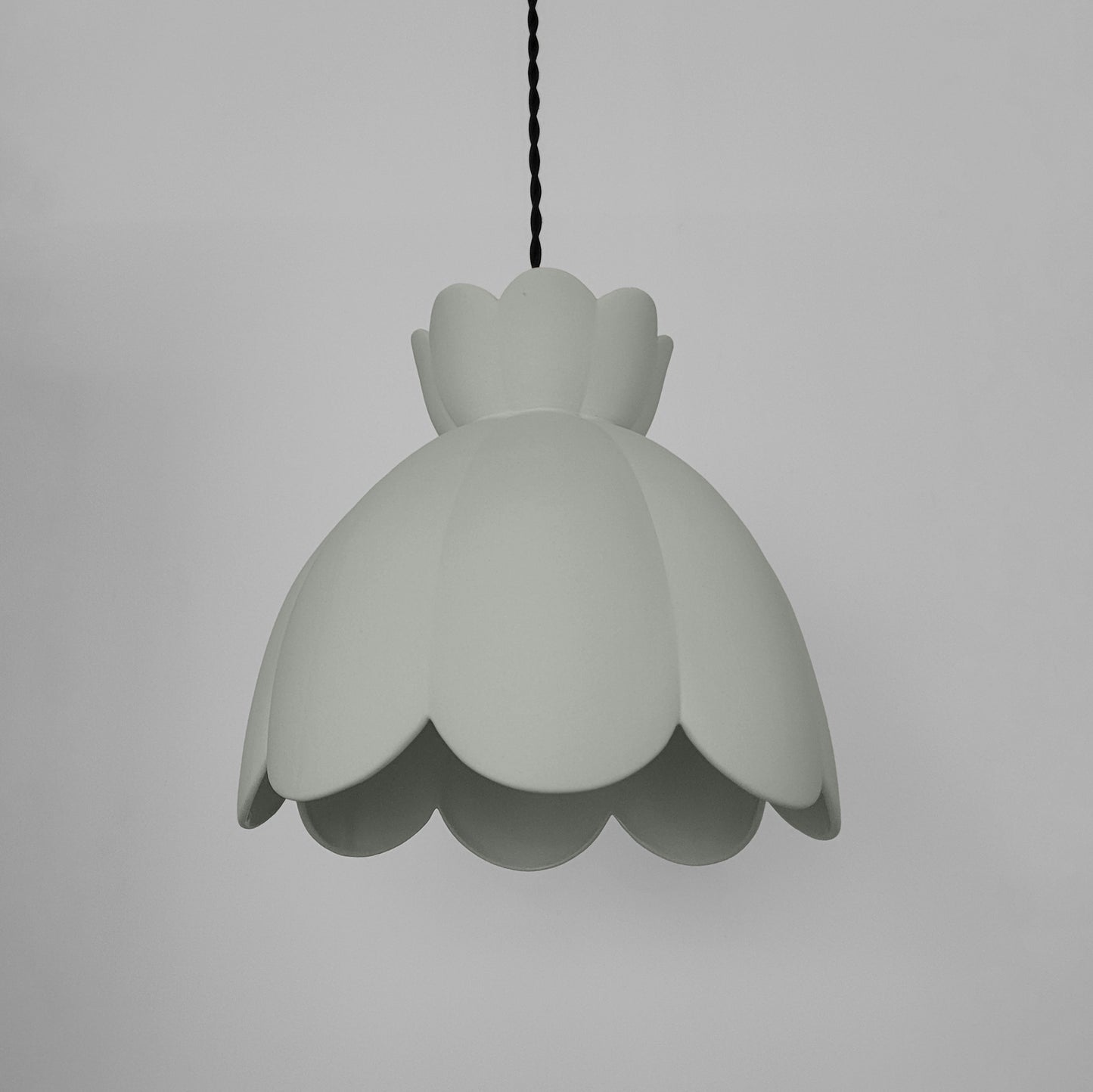Vallea Pendant Light | Large Floral Hanging Fixture | Fog Gray