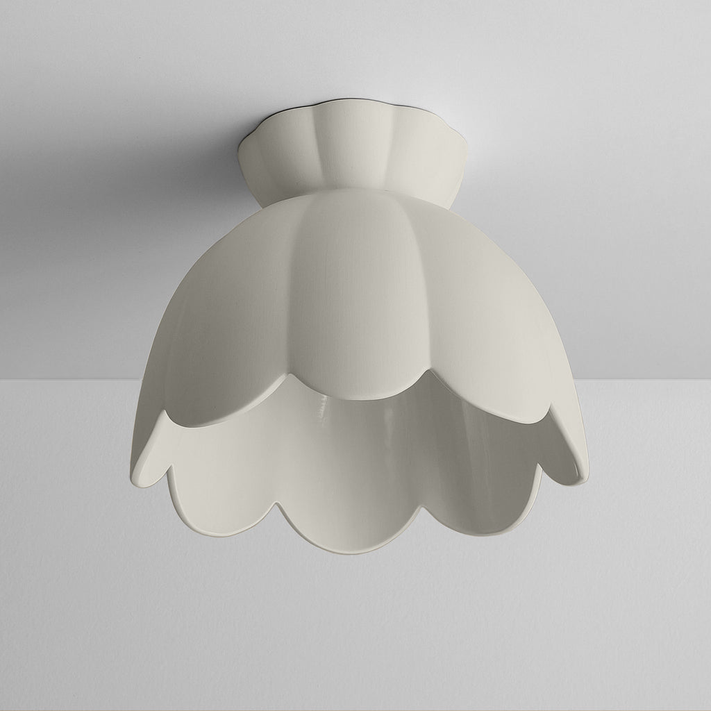 Vallea Flush Mount Light | Large Floral Ceiling Fixture | Bone White