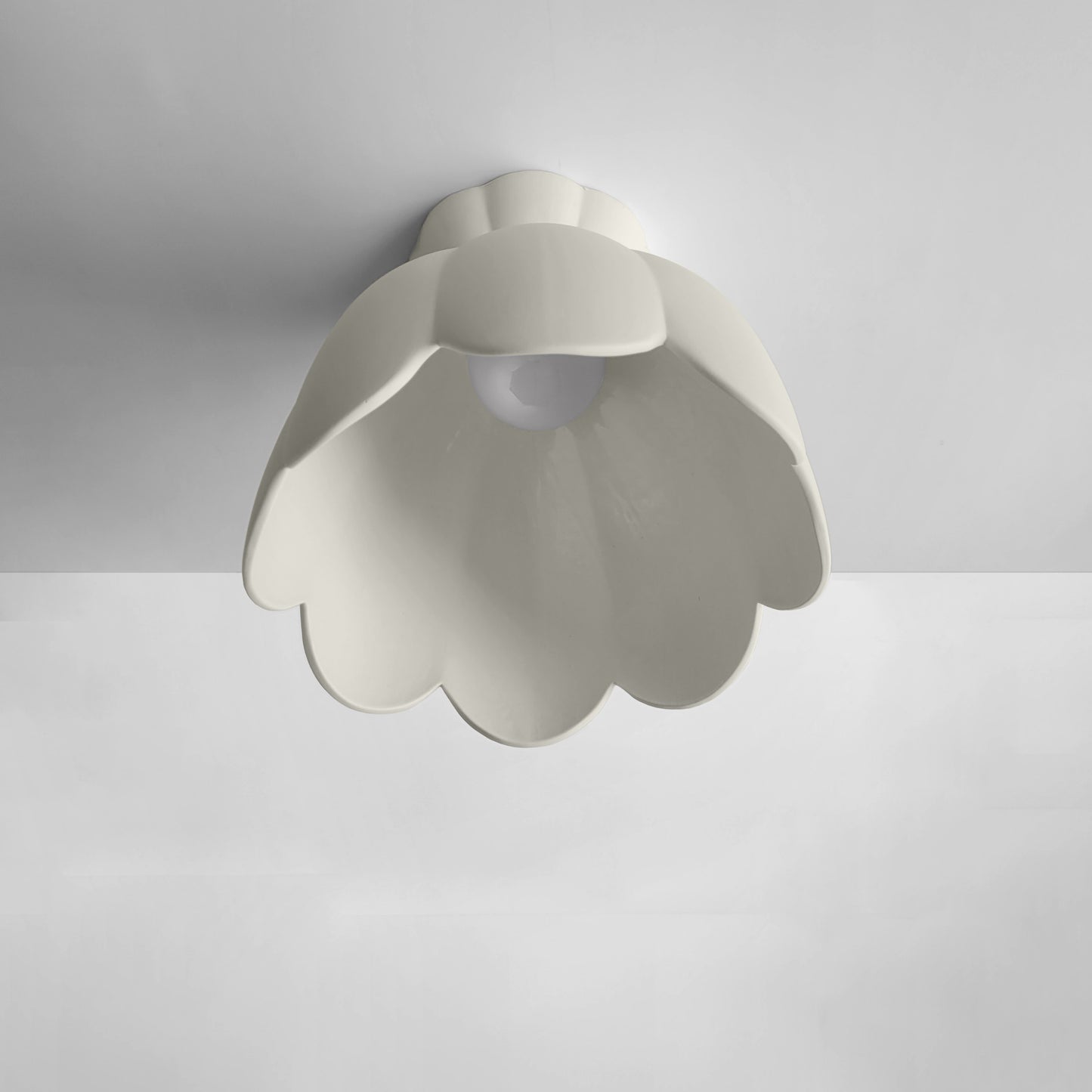 Vallea Flush Mount Light | Large Floral Ceiling Fixture | Bone White