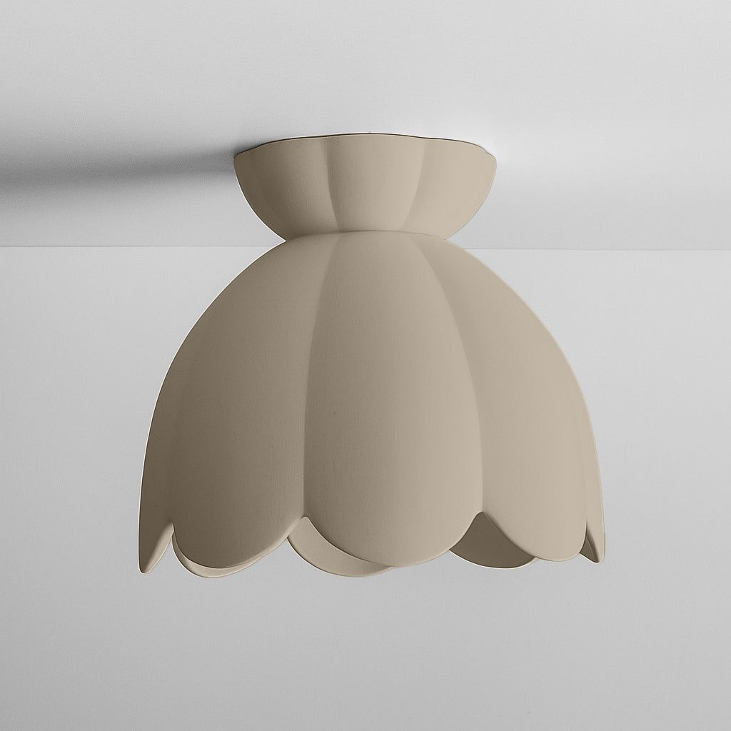 Vallea Flush Mount Light | Large Floral Ceiling Fixture | Dune Natural