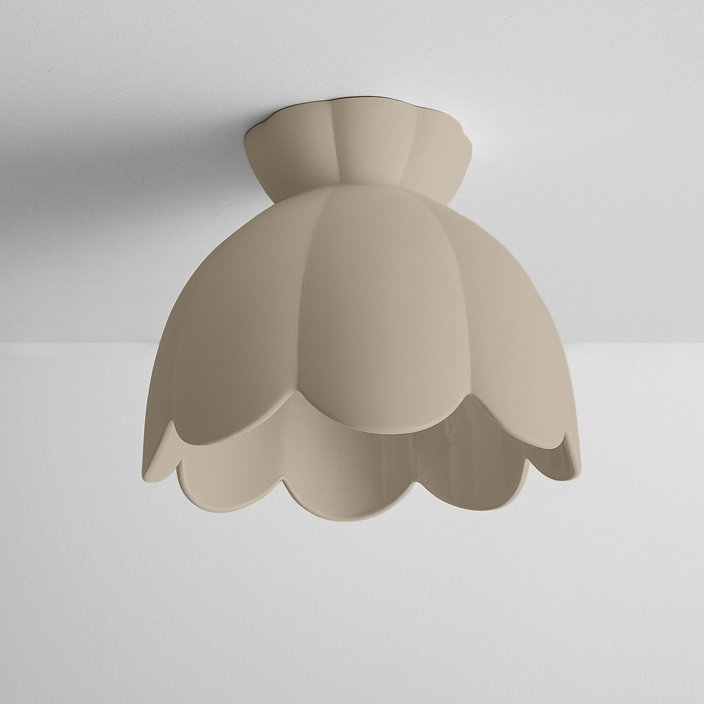 Vallea Flush Mount Light | Large Floral Ceiling Fixture | Dune Natural
