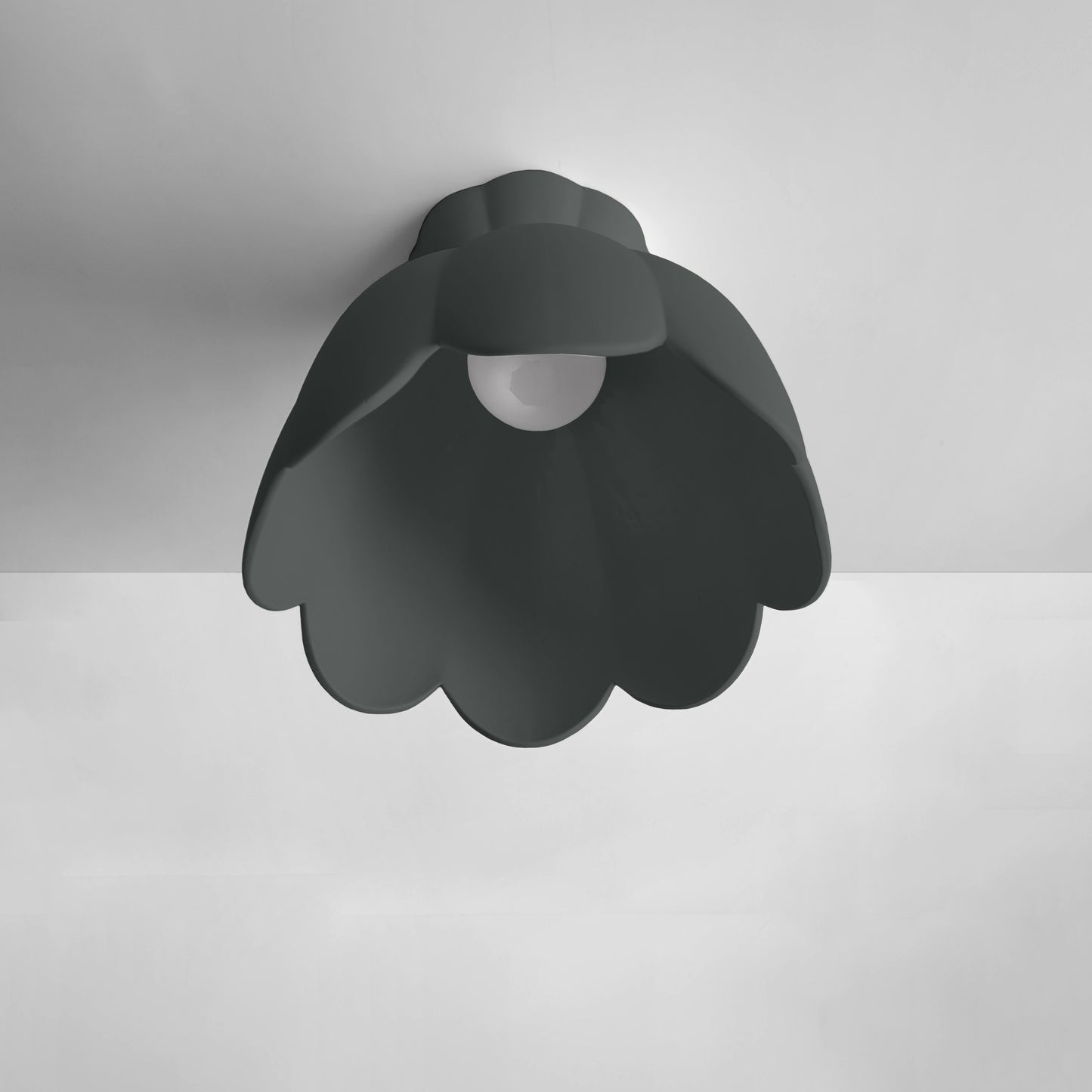 Vallea Flush Mount Light | Large Floral Ceiling Fixture | Shadow Charcoal Gray