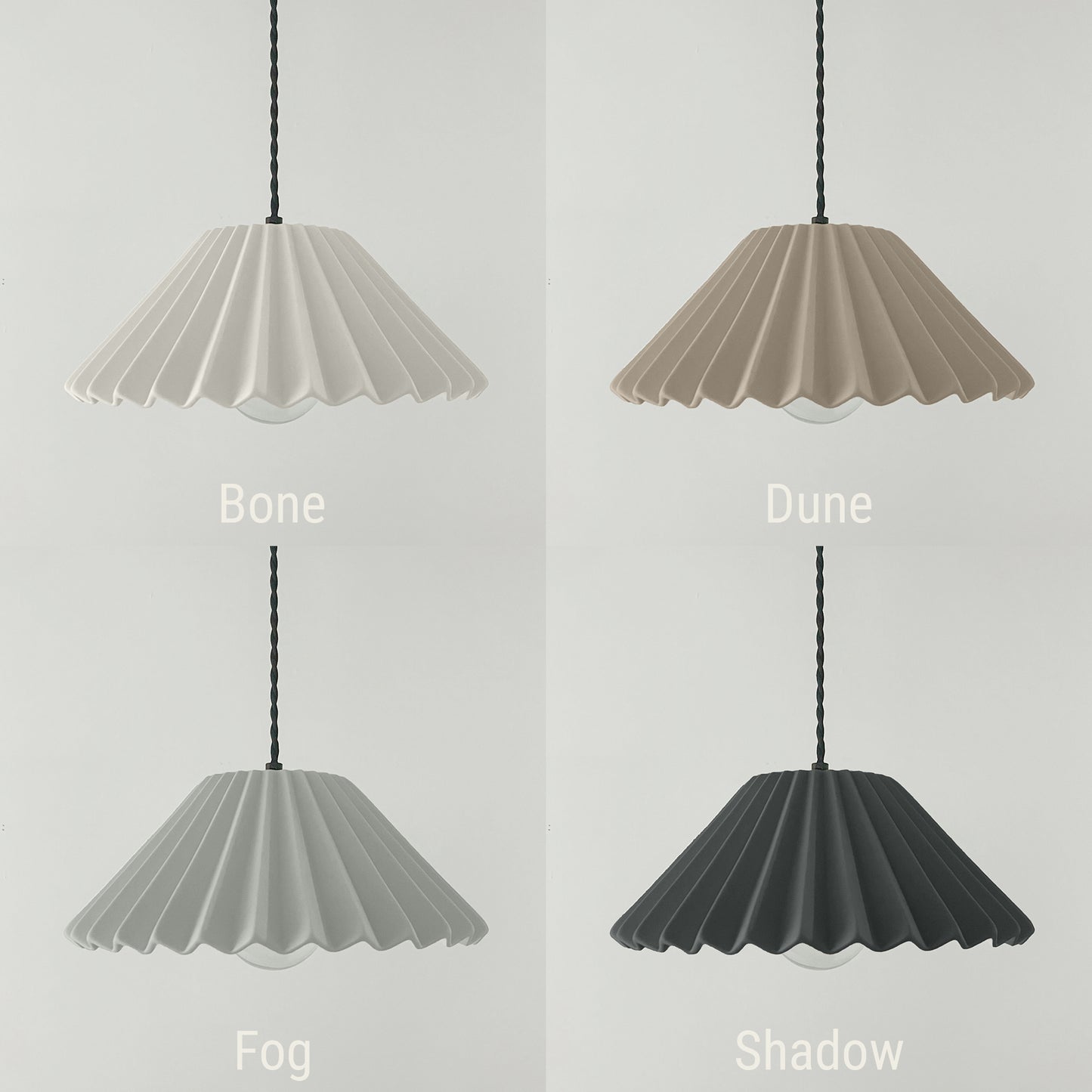 Montebello Pendant Light | Scalloped Hanging Fixture | Shadow Charcoal Gray