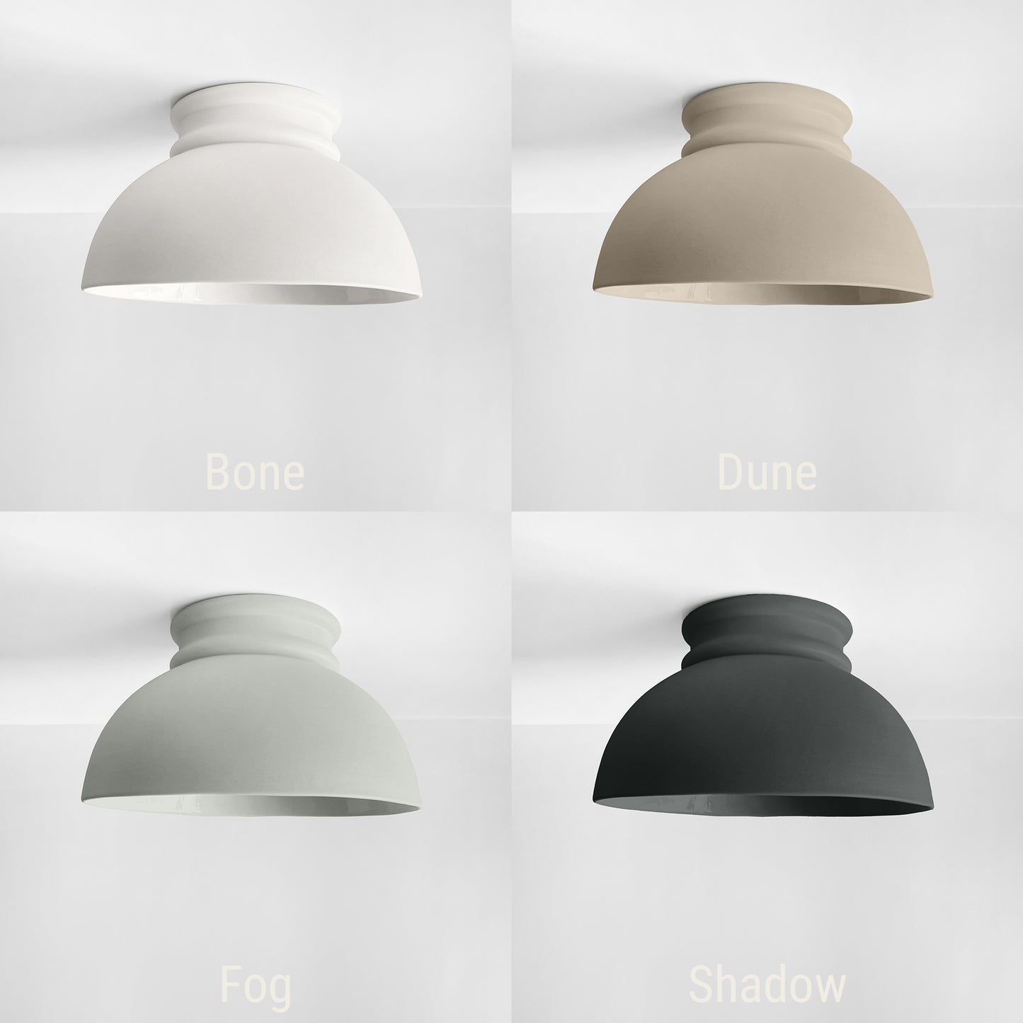 Pompeii Flush Mount Light | Large Dome Ceiling Fixture | Fog Gray