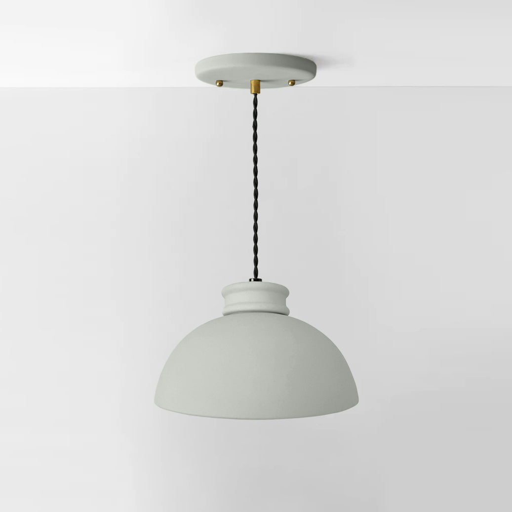 Pompeii Pendant Light | Large Dome Hanging Fixture | Fog Gray
