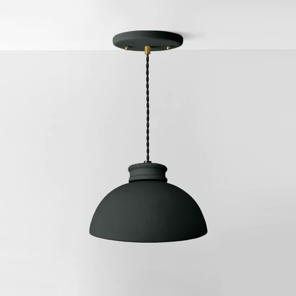 Pompeii Pendant Light | Large Dome Hanging Fixture | Shadow Charcoal Gray