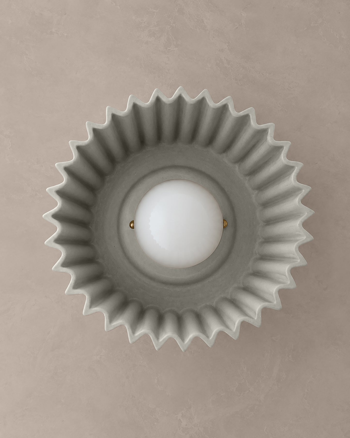 Syracuse Flush Mount Light | Large Pleated Ceiling Fixture | Bone White