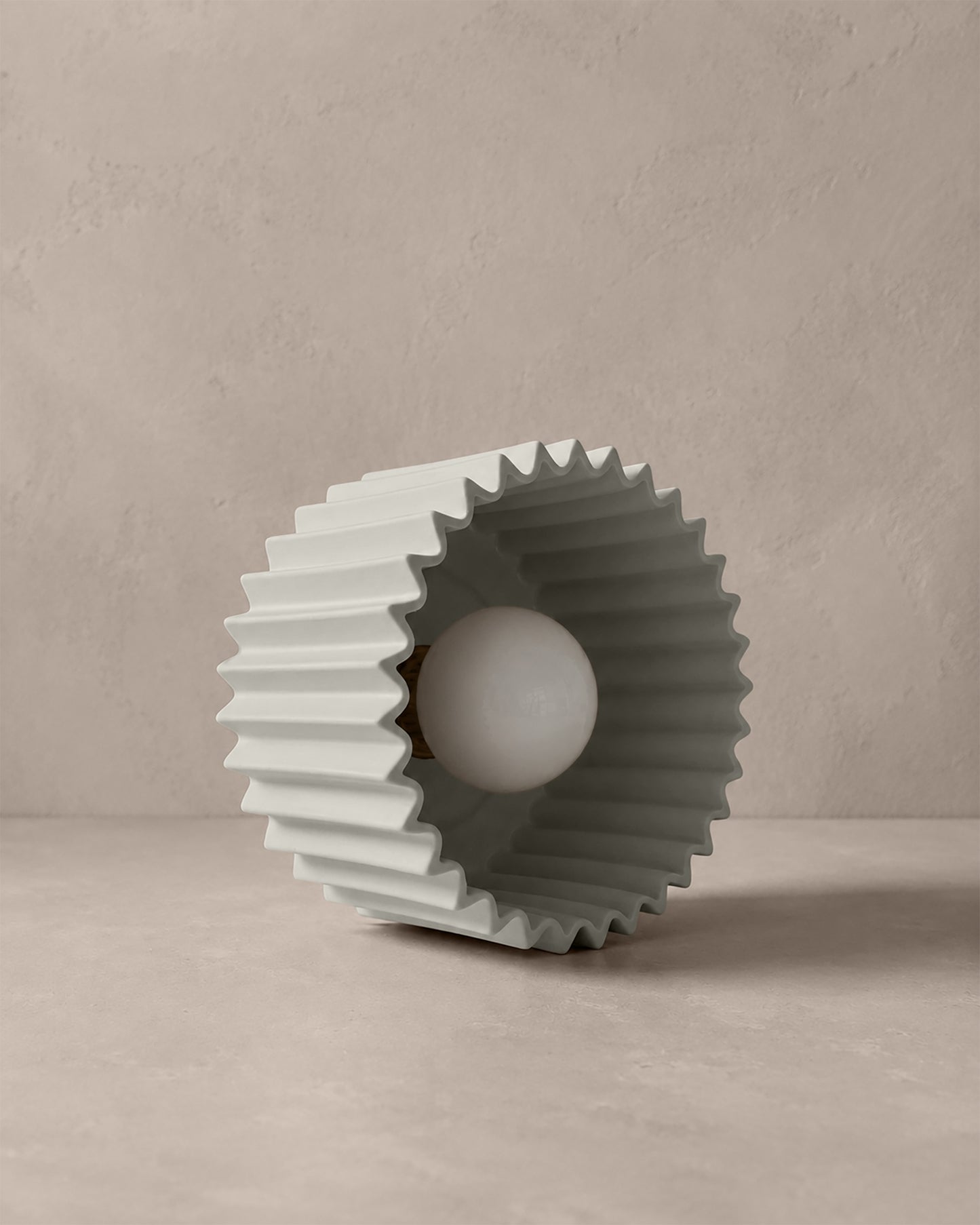 Syracuse Flush Mount Light | Large Pleated Ceiling Fixture | Bone White