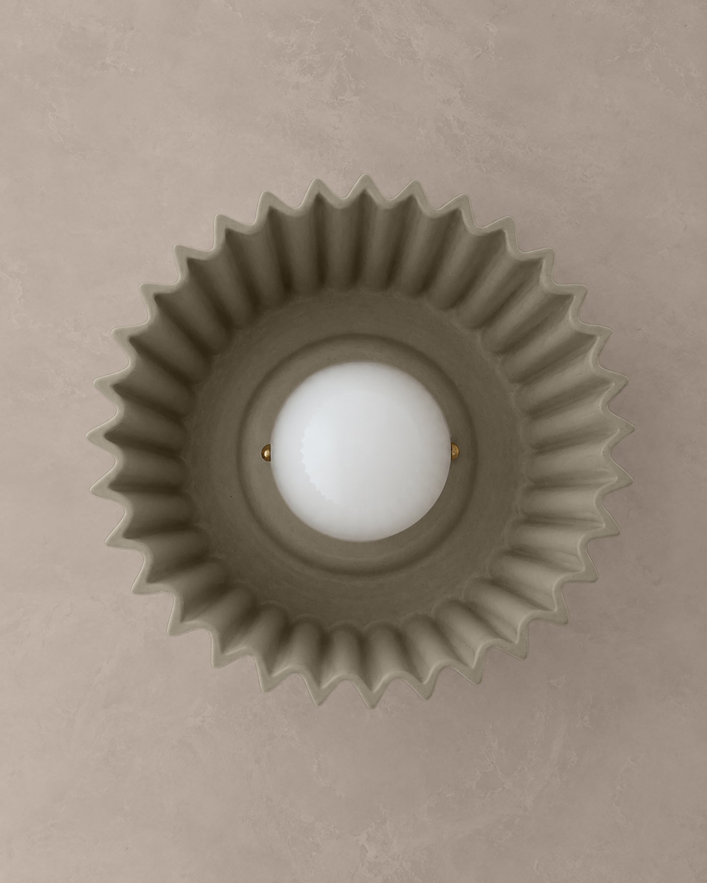 Syracuse Flush Mount Light | Large Pleated Ceiling Fixture | Dune Natural
