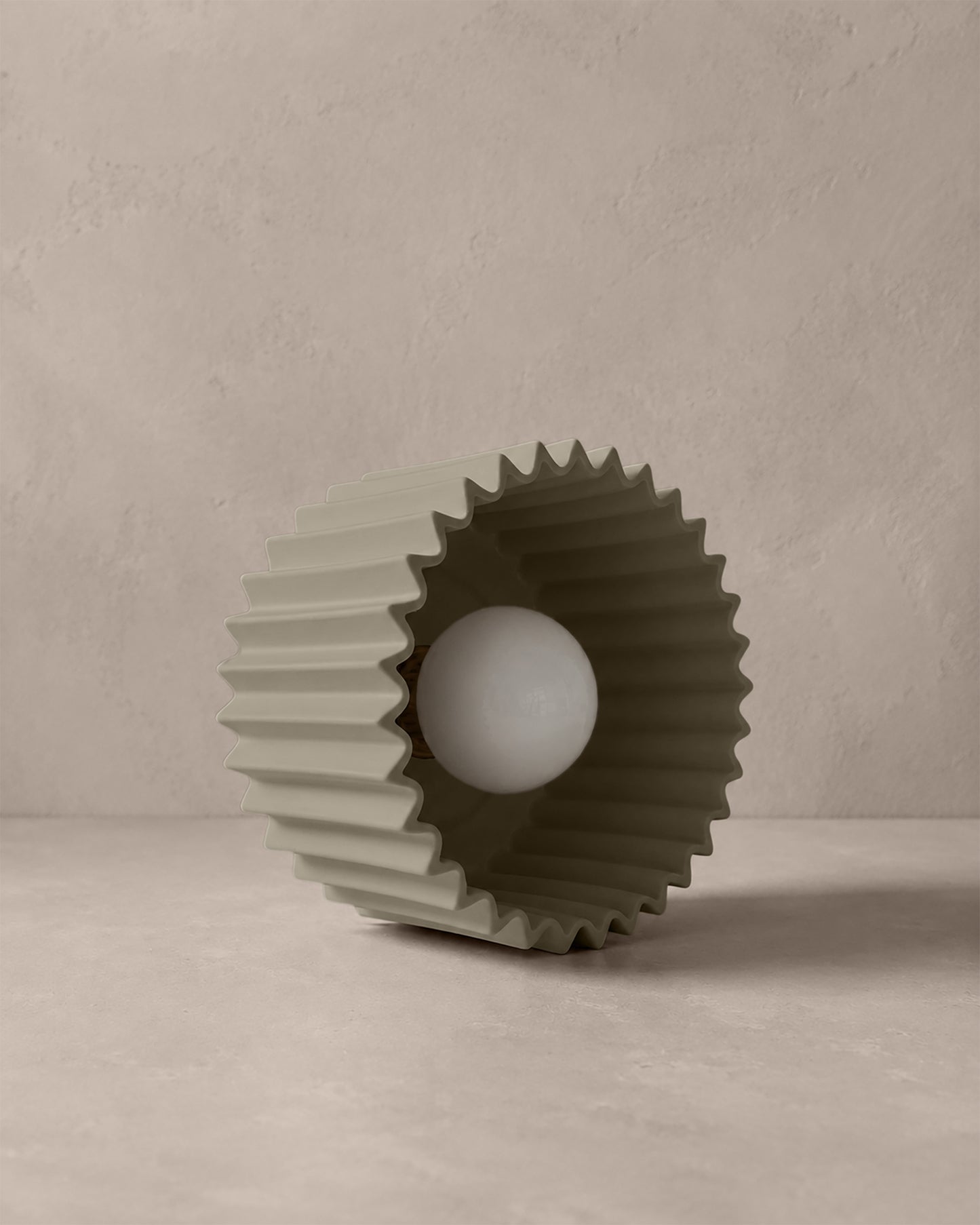 Syracuse Flush Mount Light | Large Pleated Ceiling Fixture | Dune Natural