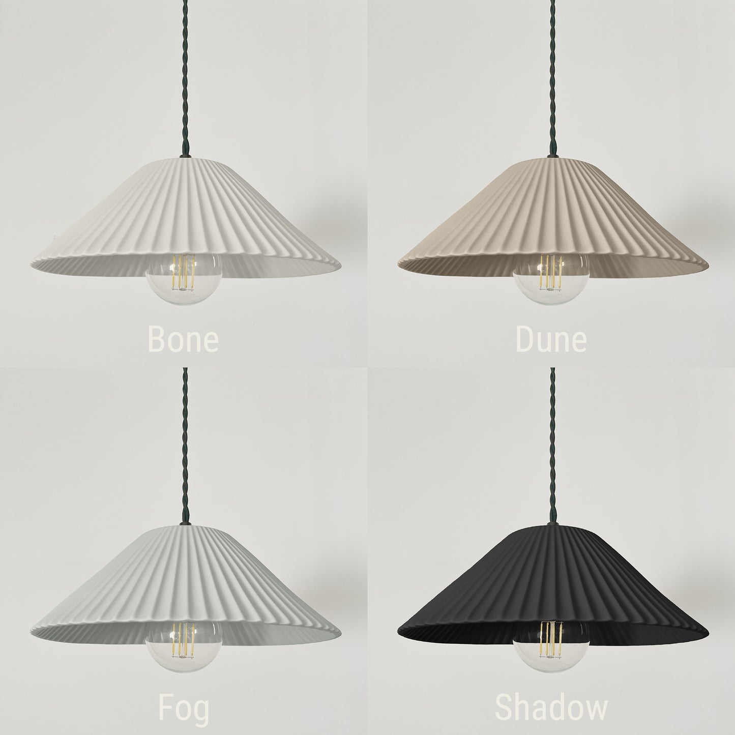 Montebello Pendant Light | Scalloped Hanging Fixture | Bone White