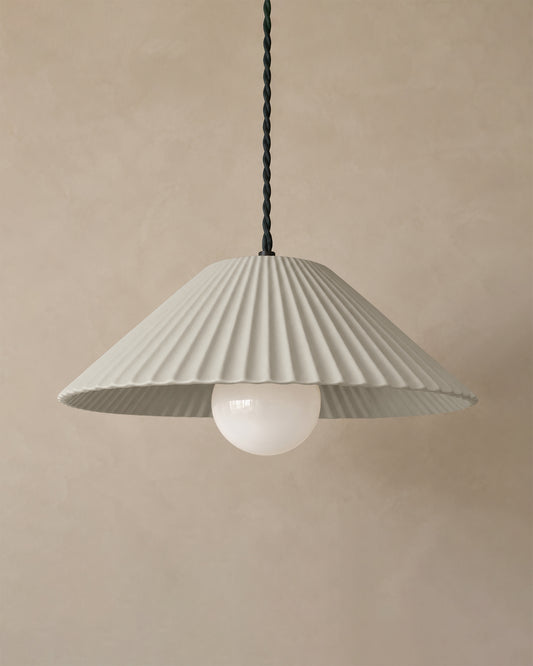 Montebello Pendant Light | Scalloped Hanging Fixture | Bone White
