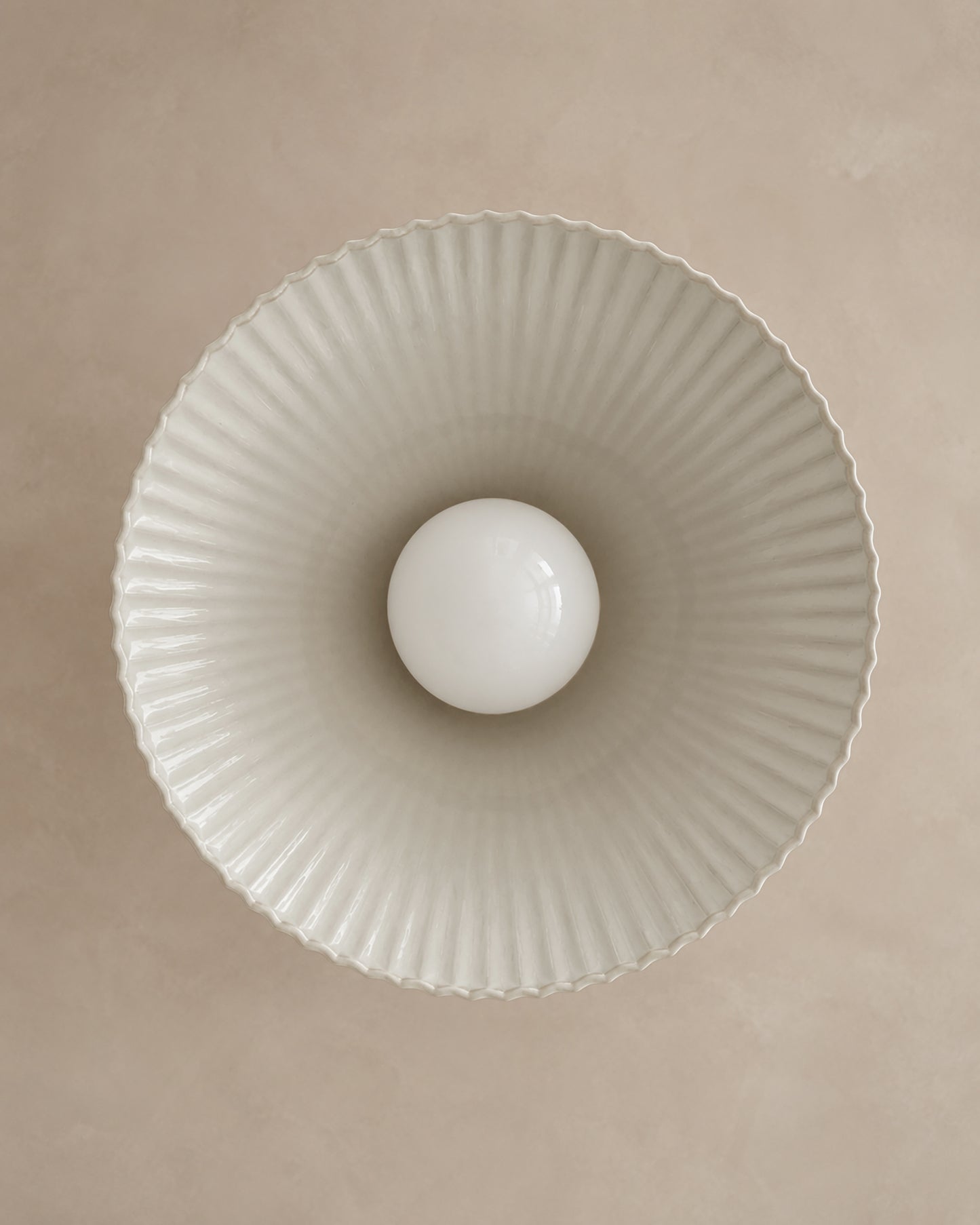 Montebello Pendant Light | Scalloped Hanging Fixture | Bone White